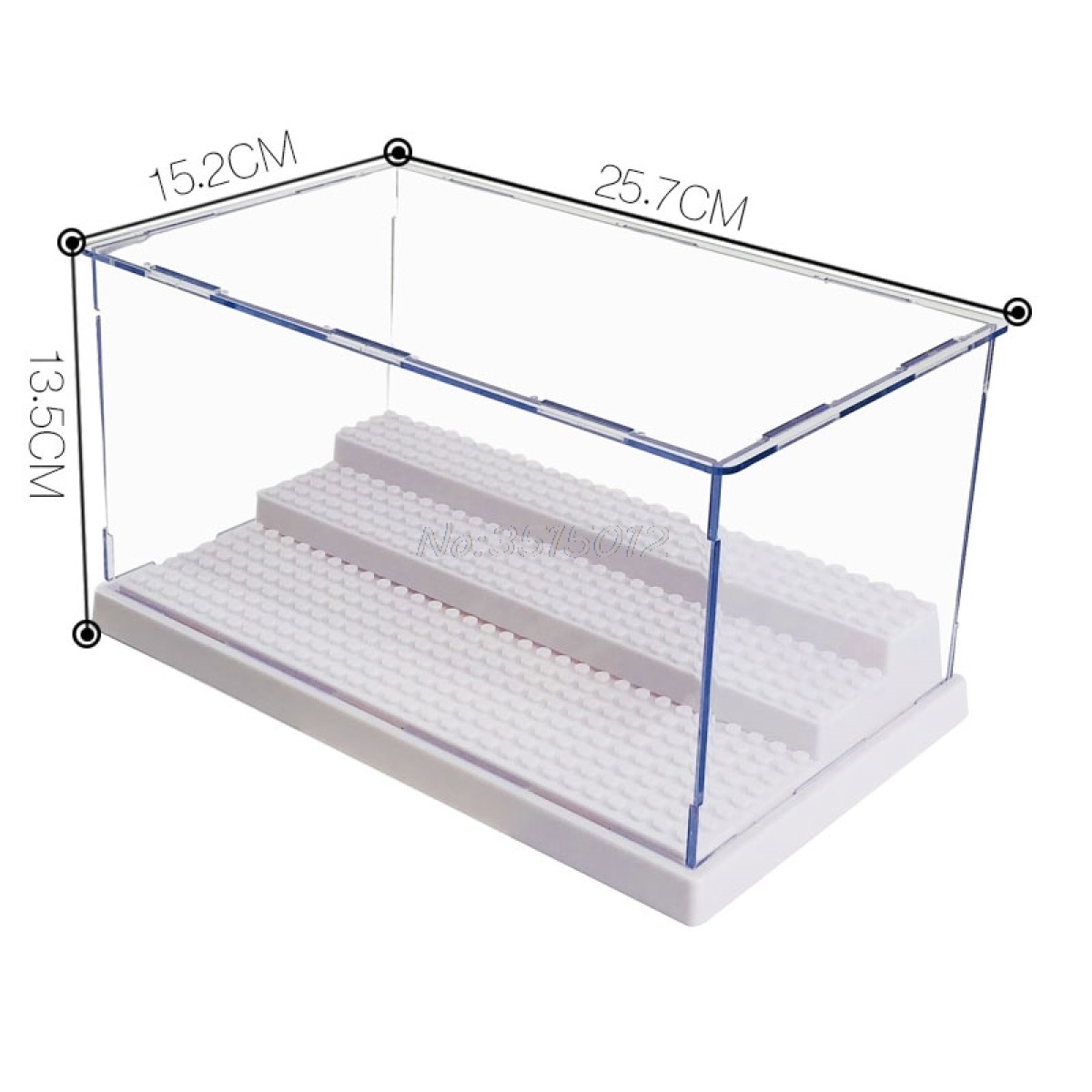 Transparent Acrylic Block Display Case with 3 Steps