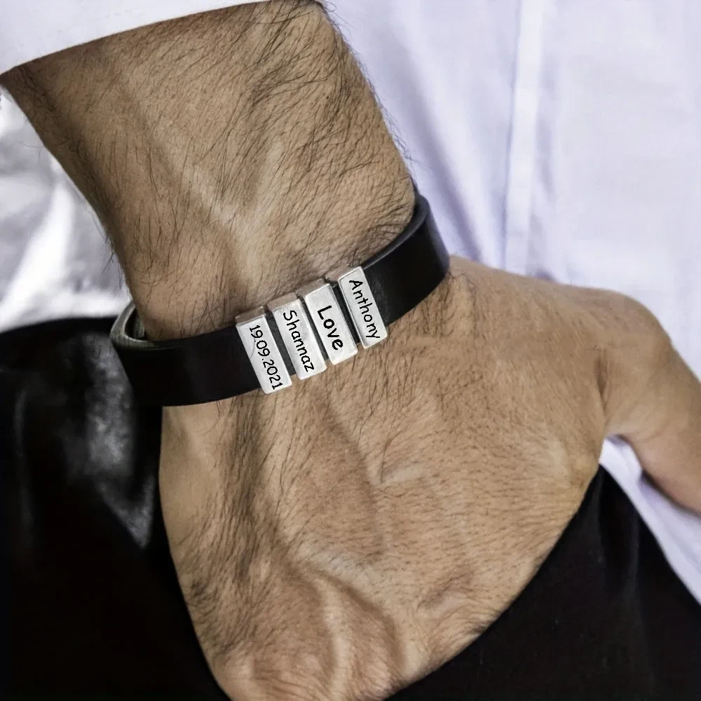 Personalized Leather Bracelet