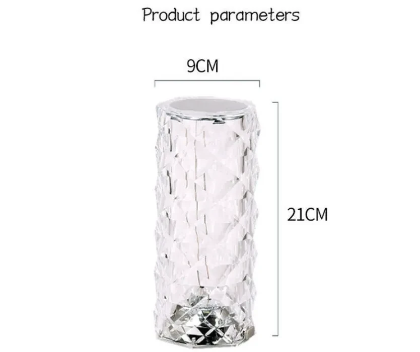 Touching Control Rose Crystal Lamp