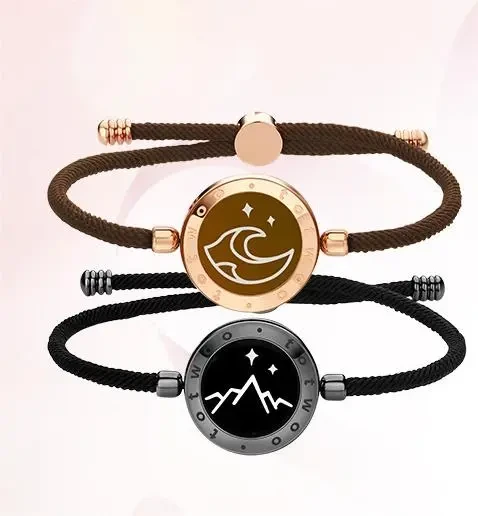Sun & Moon Touch Bracelets with Milan Rope(Black+Black)