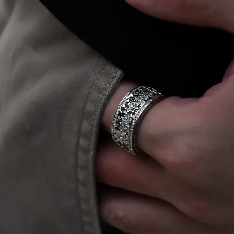 Diamond Ornate Geometric Ring