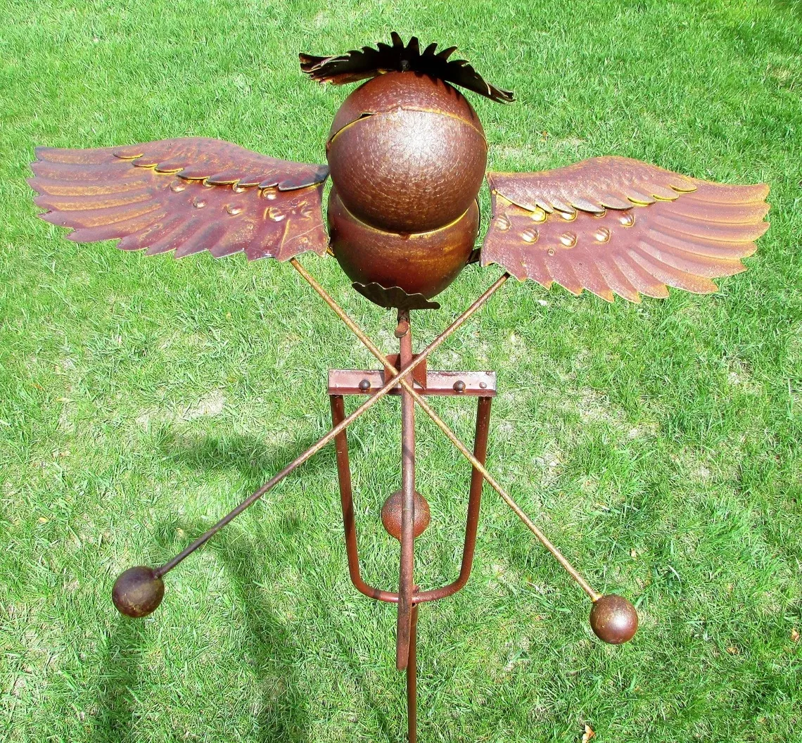 Owl Windmill Garden Patio Decoration