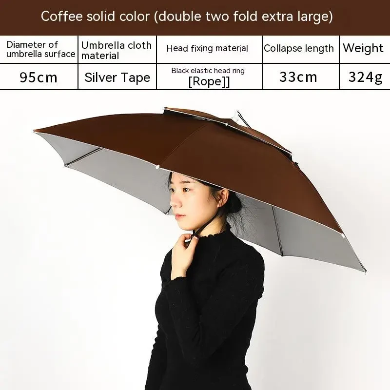 Outdoor Double Layer Umbrella Hat