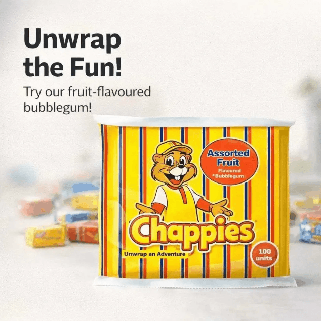 Chappies Bubblegum - Assorted Fruit (100Pcs) 400g