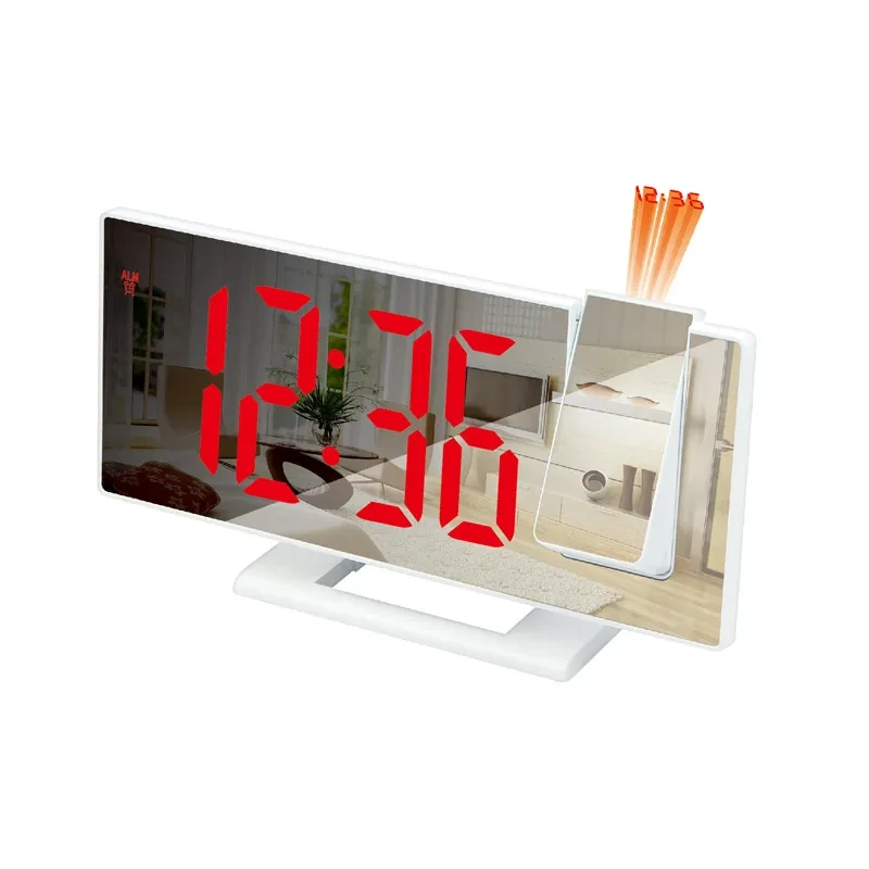 3D Projection Alarm Clock LED Mirror