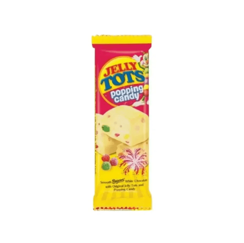 Beacon Jelly Tots & Popping Candy Flavoured White Chocolate Slab 80g