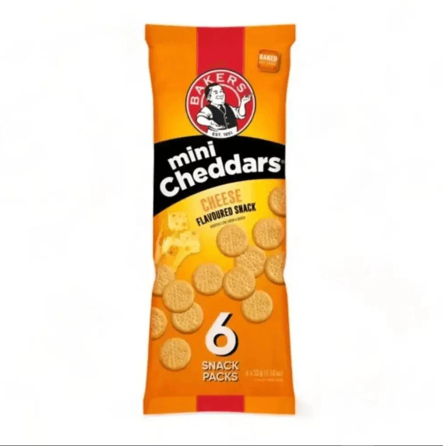Bakers Mini Cheddars - Multipack Cheese 33g (Pack of 6)