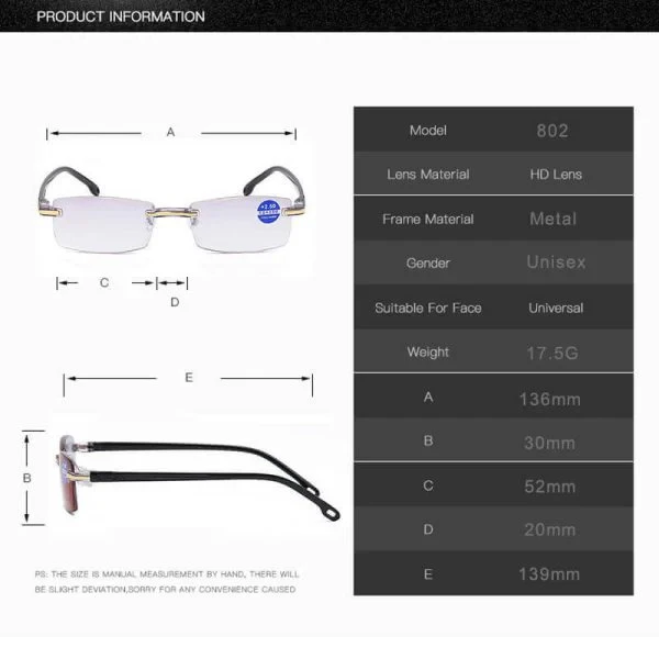 Biofocal Near FAR Progressive And Anti-Blue Eyewear HD lens Diamond-Cut