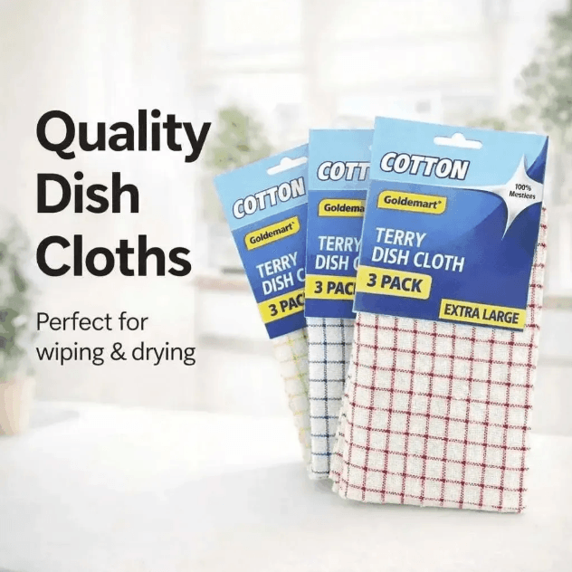 Terry Towel Dishcloths - Set of 3