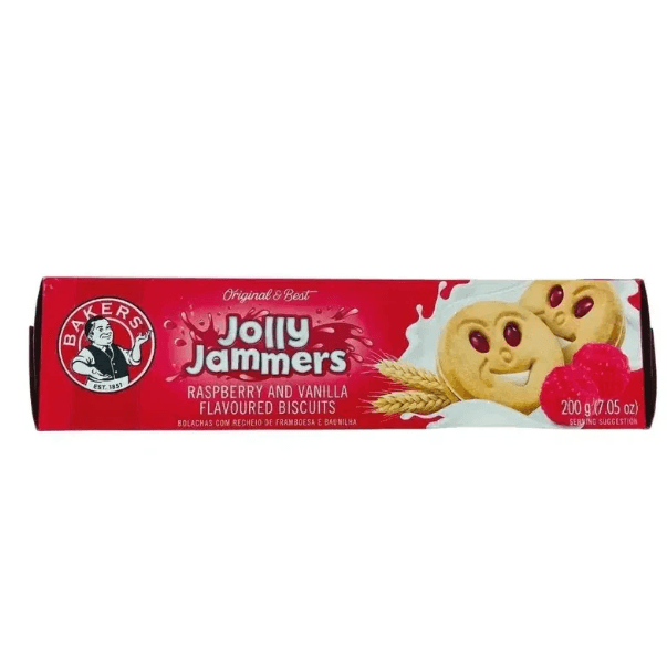 Bakers Jolly Jammers Biscuits - Rasberry 200g