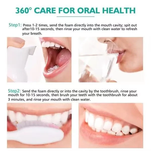 Teeth cleansing and whitening foam
