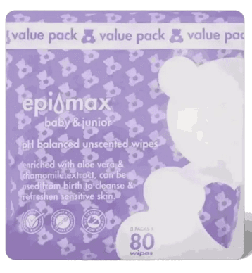 Epimax Baby Wipes 80's - 450g