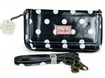 Cotton Road Sling Wallet - Black with Large Dots