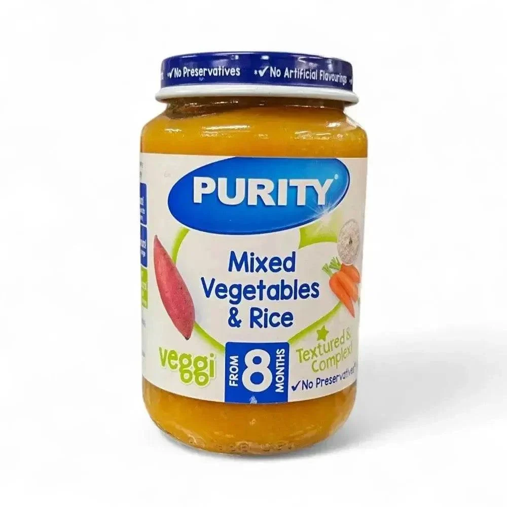 Purity Puree Jar Mixed Vegetables & Rice (Textured & Complex) - 200ml