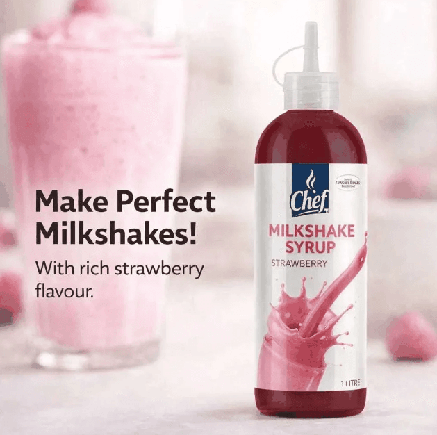 Chef Pro Milkshake Syrup (Strawberry) - 1 Litre