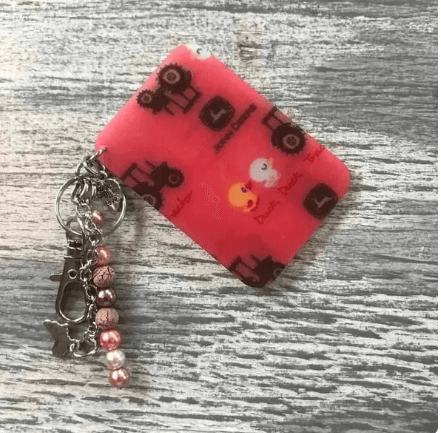 Keyring - Pink John Deere