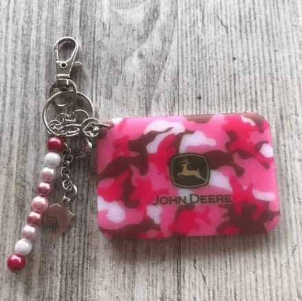 Keyring - Pink John Deere Camo