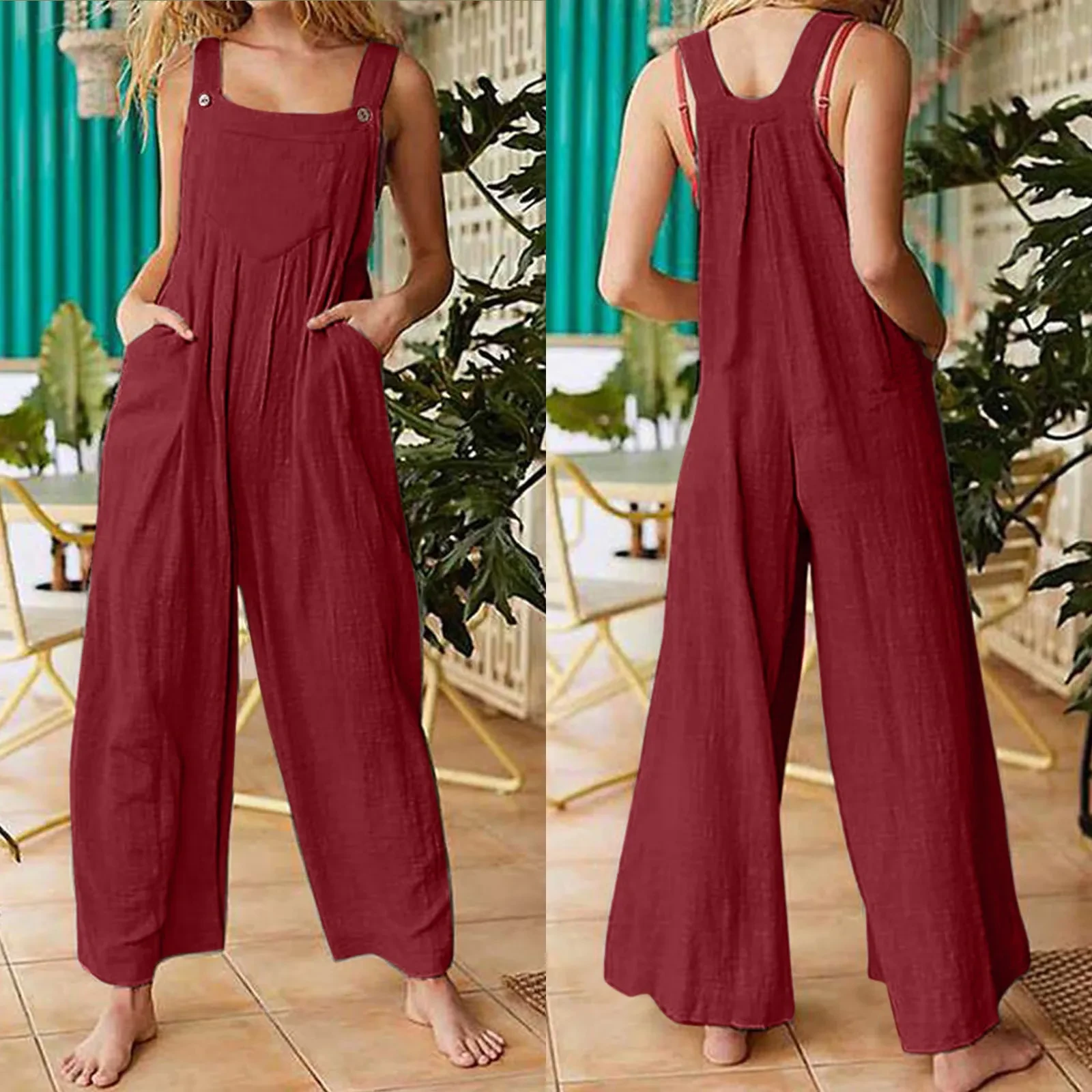 Women Casual Pocket Jumpsuit