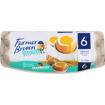 Farmer Brown Cage-Free Barn Size 6 Eggs 12pk