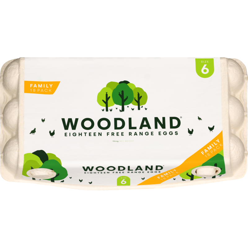 Woodland Free Range Size 6 Eggs 18pk