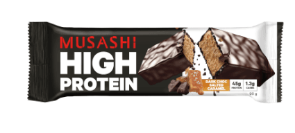 Musashi Dark Choc Salted Caramel High Protein Bar 90g