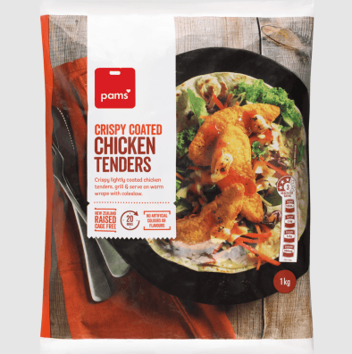 Pams Crispy Coated Chicken Tenders 1kg