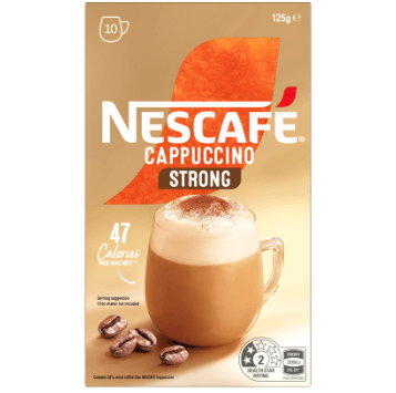 Nescafe Cappuccino Strong Coffee Sachets 10 x 12.5g