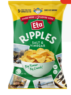 Eta Ripple Cut Salt & Vinegar Potato Chips 150g