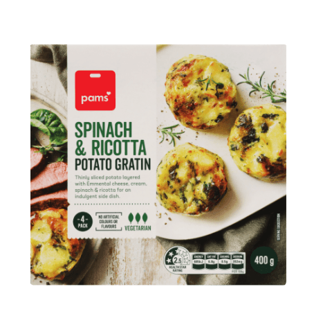 Pams Spinach & Ricotta Potato Gratin 400g