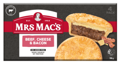 Mrs Mac's Beef, Cheese & Bacon Pies 4 x 175g