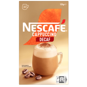 Nescafe Cappuccino Decaf Coffee Sachets 10 x 12.5g
