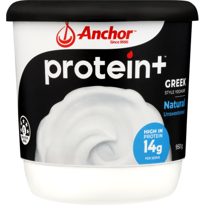 Anchor Protein+ Natural Unsweetened Greek Style Yoghurt 950g