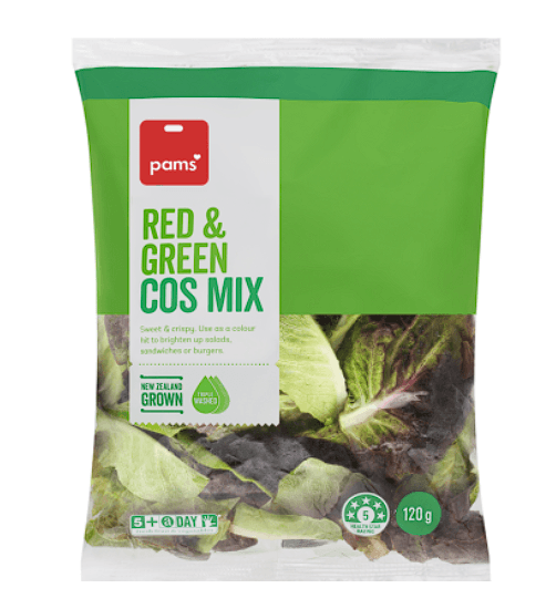 Pams Fresh Green & Red Cos Mix 120g