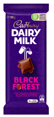 Cadbury Dairy Milk Black Forest Chocolate Block 180g
