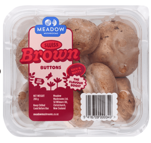 Meadow Mushrooms Swiss Brown Button Mushrooms 200g