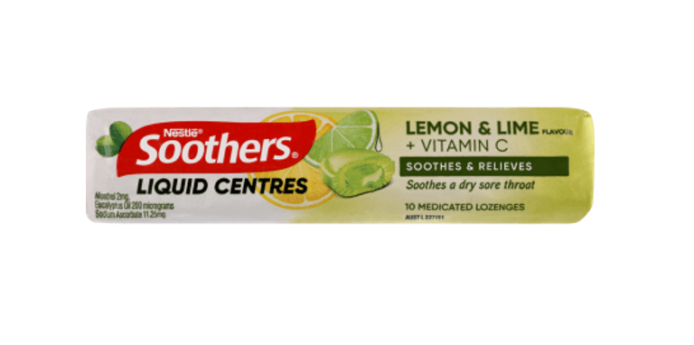 Nestle Soothers Liquid Centred Lemon & Lime Flavour Lozenges 10pk
