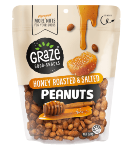 Graze Honey Roasted & Salted Peanuts 570g