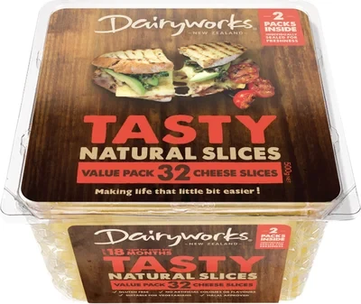 Dairyworks Tasty Natural Slices 2 x 250g