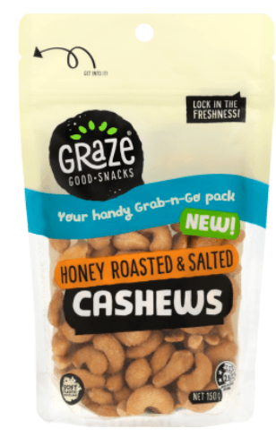 Graze Honey Roasted & Salted Cashews 150g