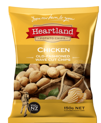 Heartland Chicken Old Fashioned Wave Cut Potato Chips 150g