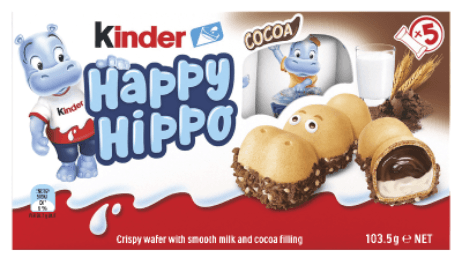 Kinder Happy Hippo Cocoa Chocolate Bars 5 x 21g