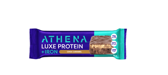 Athena Choc Caramel Luxe Protein Protein + Iron Bar 55g