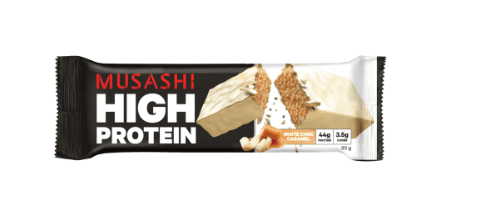 Musashi White Choc Caramel High Protein Bar 90g