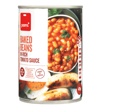 Pams Baked Beans In Rich Tomato Sauce 420g