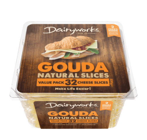 Dairyworks Gouda Natural Slices 2 x 250g