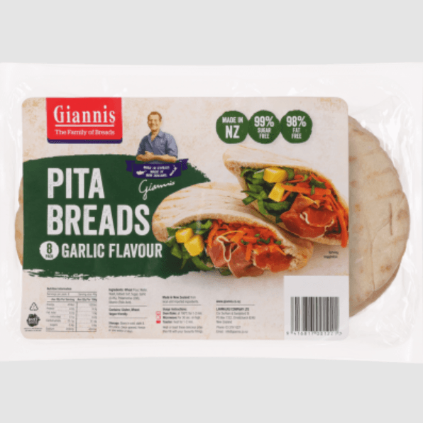 Giannis Garlic Flavour Pita Breads 8pk