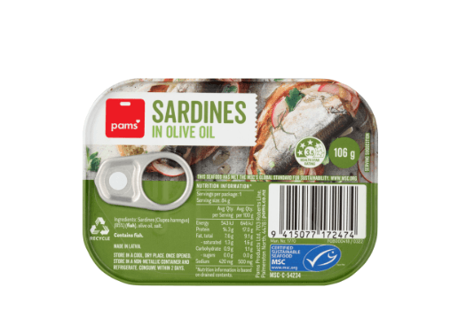 Pams Sardines In Olive Oil 106g