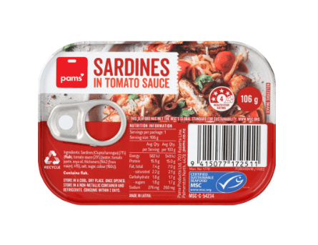 Pams Sardines In Tomato Sauce 106g