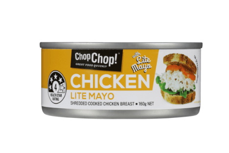Chop Chop Lite Mayo Shredded Cooked Chicken Breast 160g