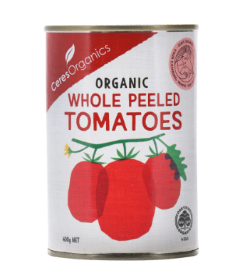 Ceres Organics Organic Whole Peeled Tomatoes 400g